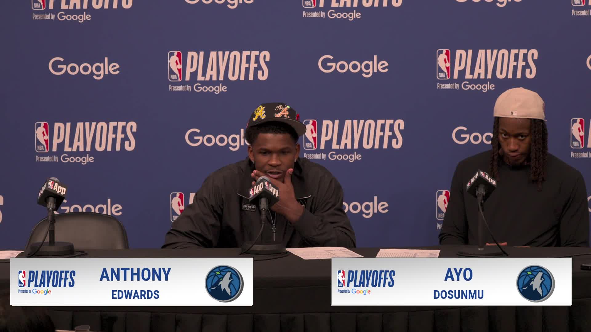 SAS 139, MIN 109: Anthony Edwards, Ayo Dosunmu, Rudy Gobert Postgame Media Availability