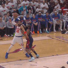 Karl-Anthony Towns hits the fadeaway jumper over James Harden.
