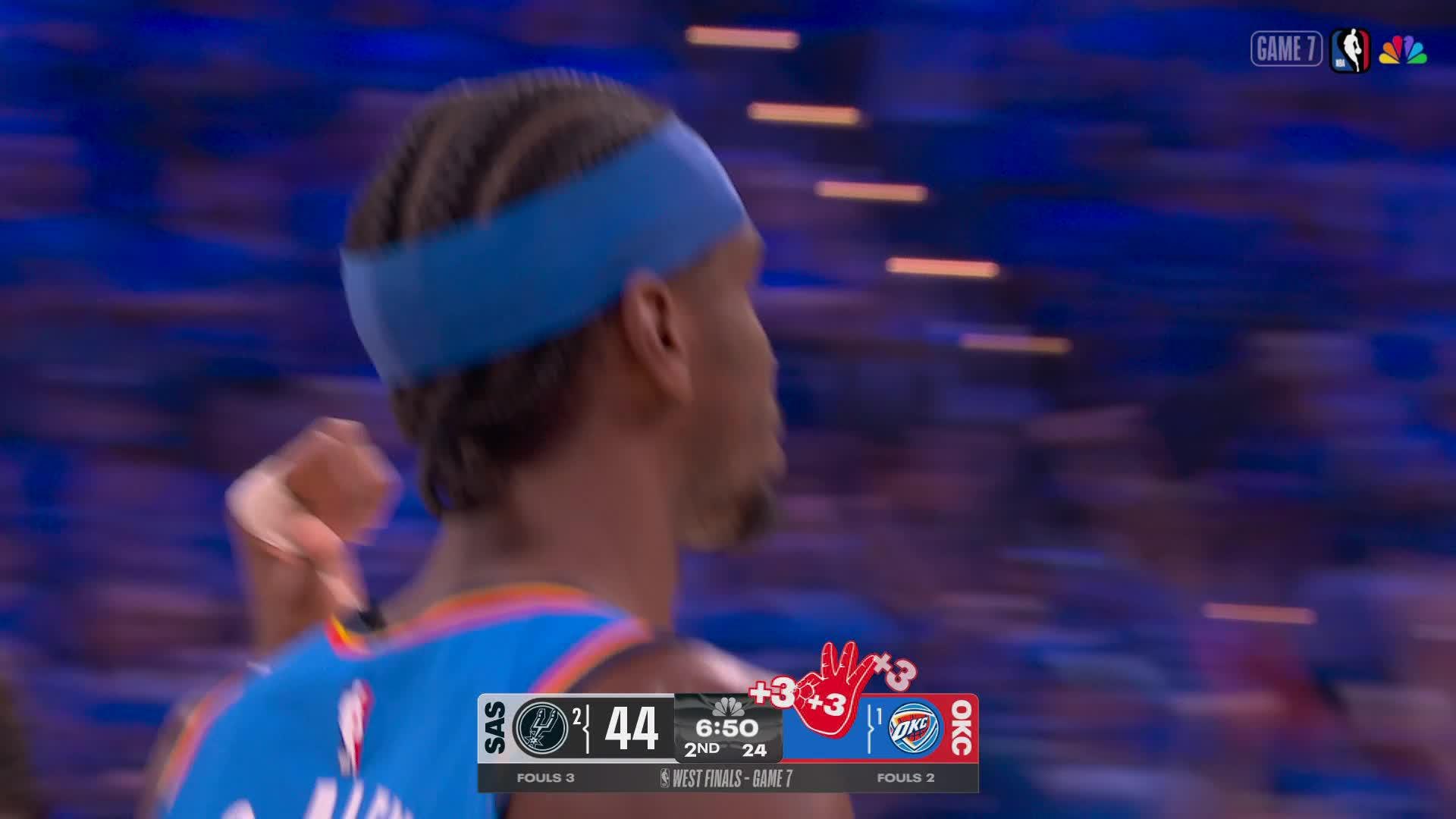 Shai Gilgeous-Alexander gets the 3 to fall