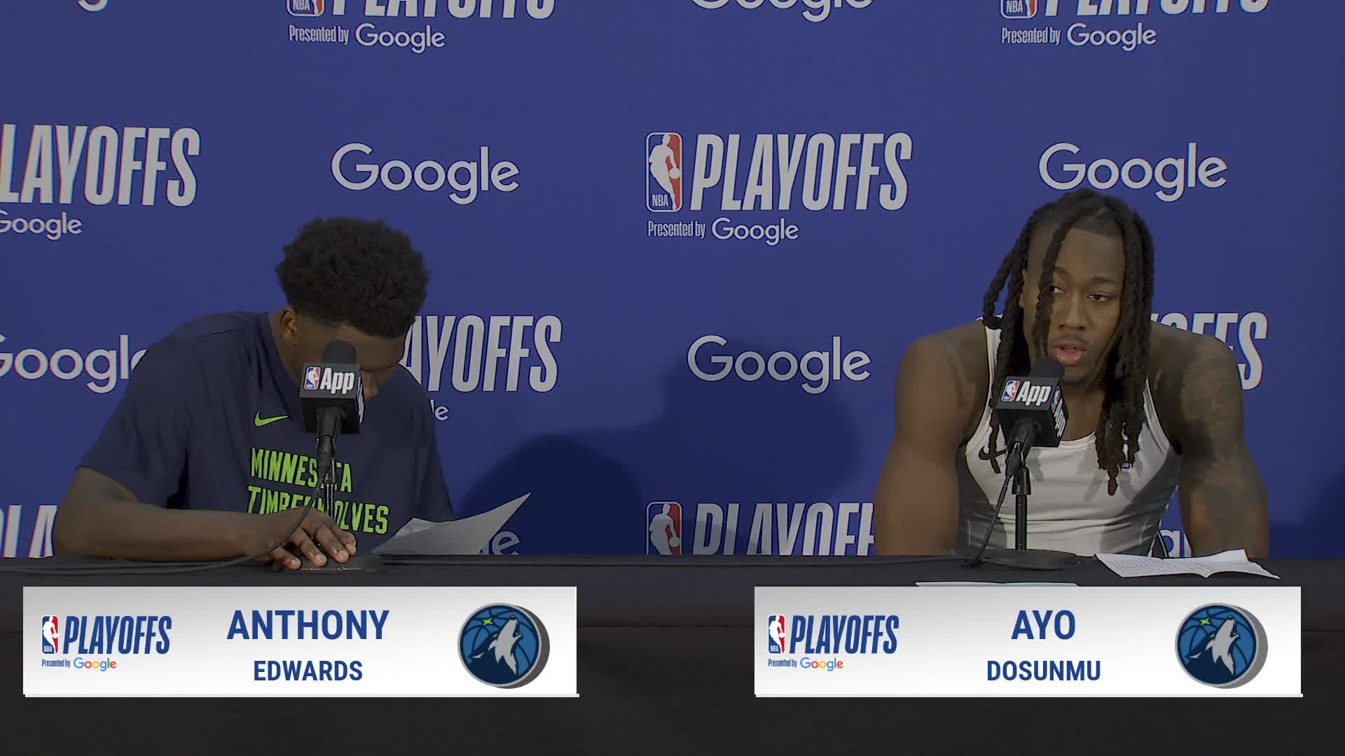 SAS 126, MIN 97: Anthony Edwards, Ayo Dosunmu Postgame Media Availability
