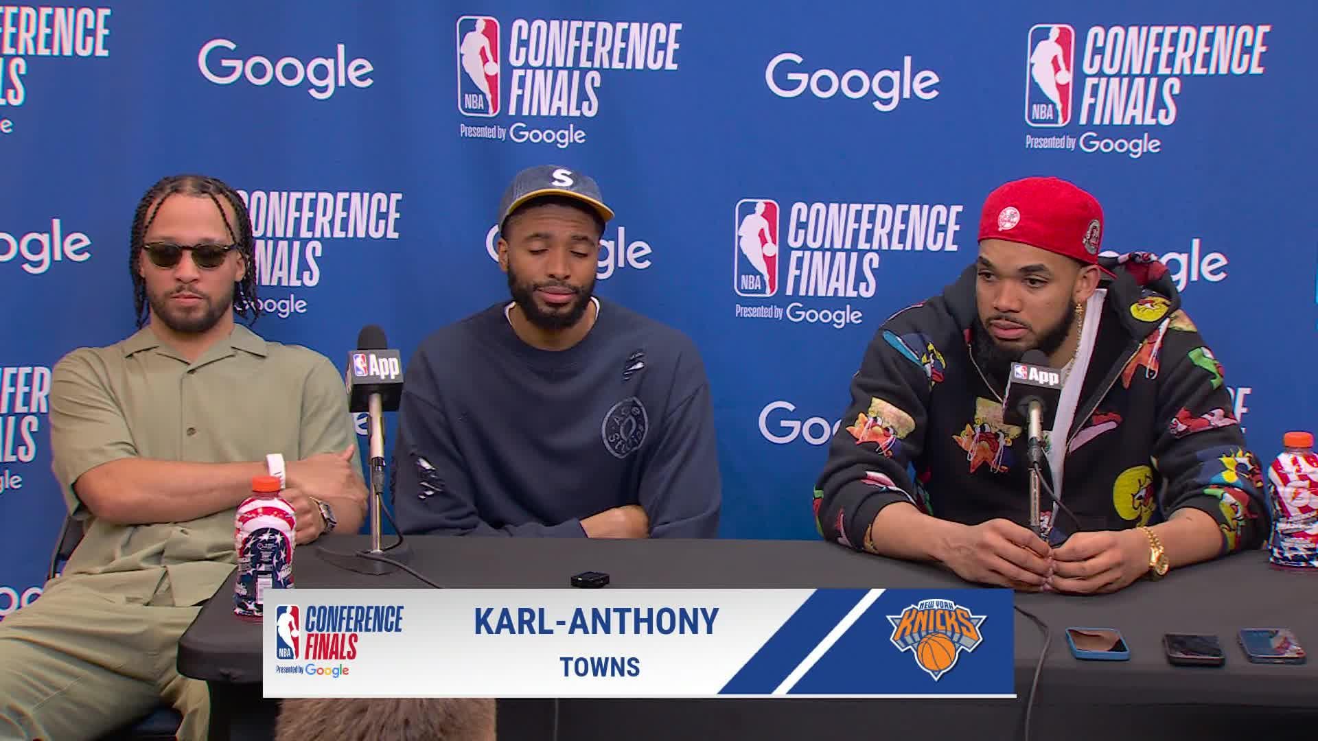 NYK 115, CLE 104: Jalen Brunson, Mikal Bridges, Karl-Anthony Towns Postgame Media Availability