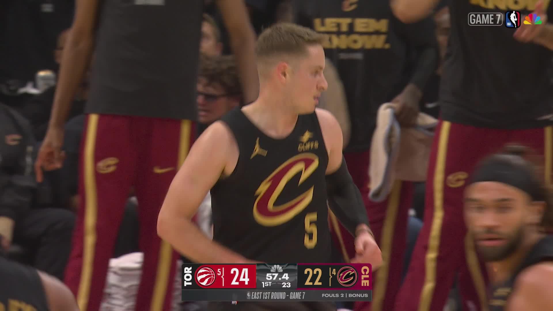 Sam Merrill hits from way downtown