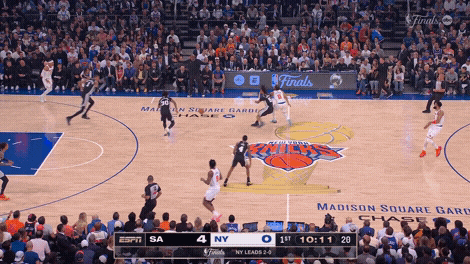 Victor Wembanyama block on Mikal Bridges 3-pointer