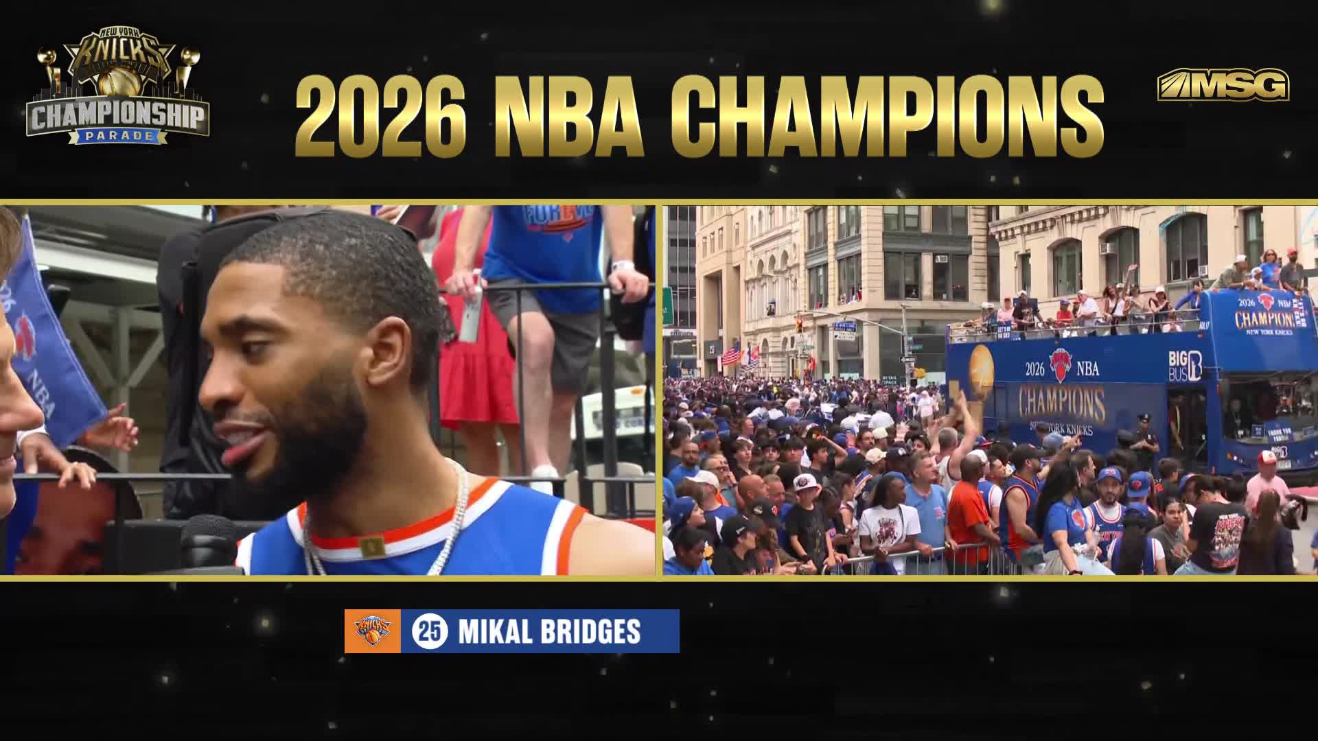 Mikal Bridges celebrates title with his dog by his side