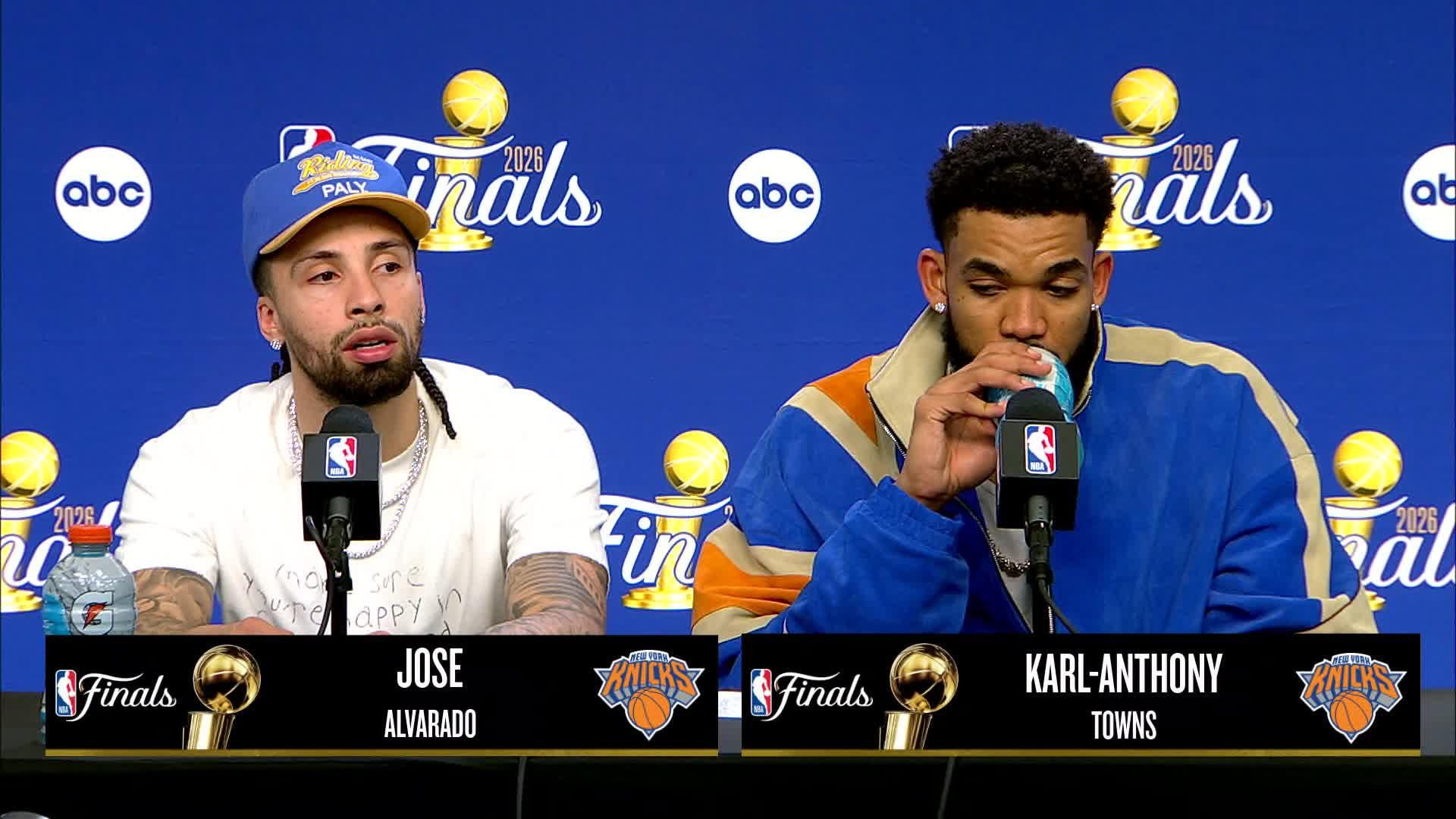 NYK 107, SAS 106: Jose Alvarado, Karl-Anthony Towns Postgame Media Availability