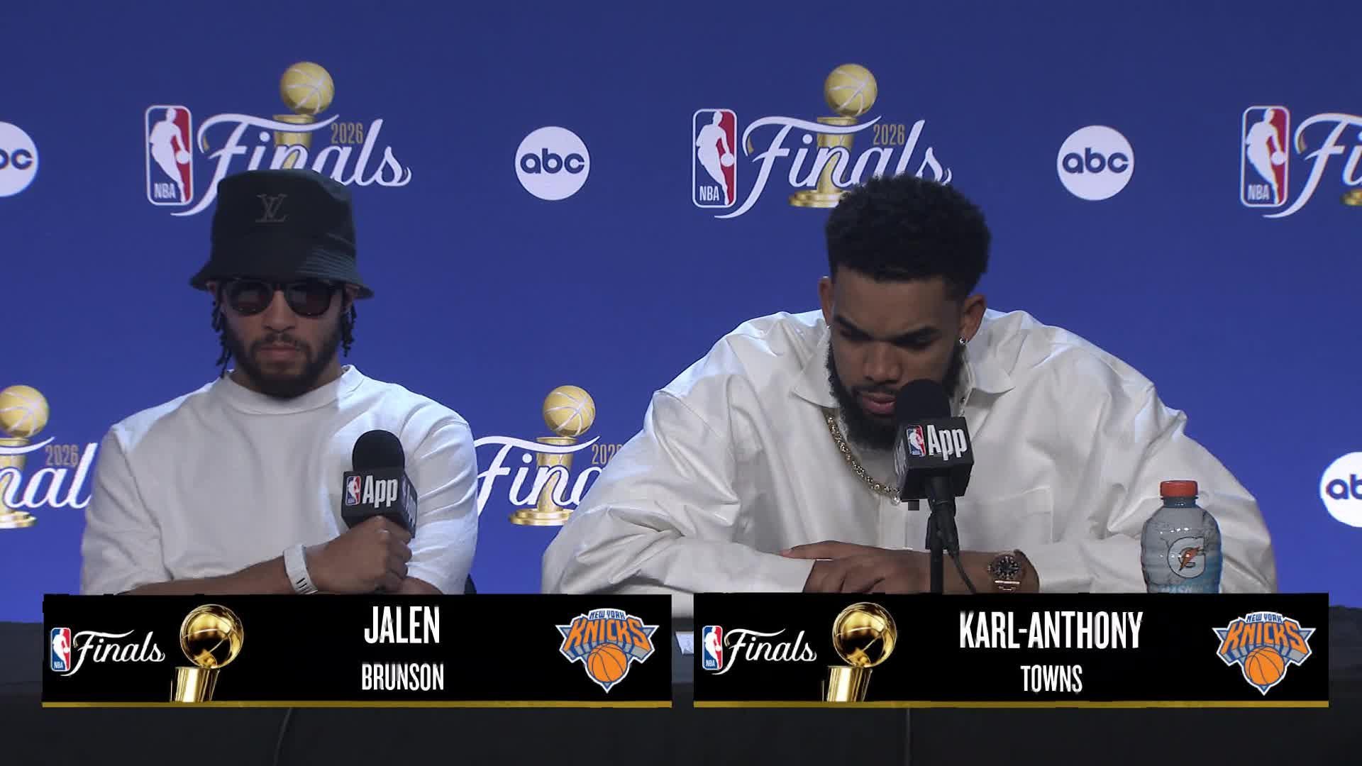 NYK 105, SAS 104: Jalen Brunson, Karl-Anthony Towns Postgame Media Availability