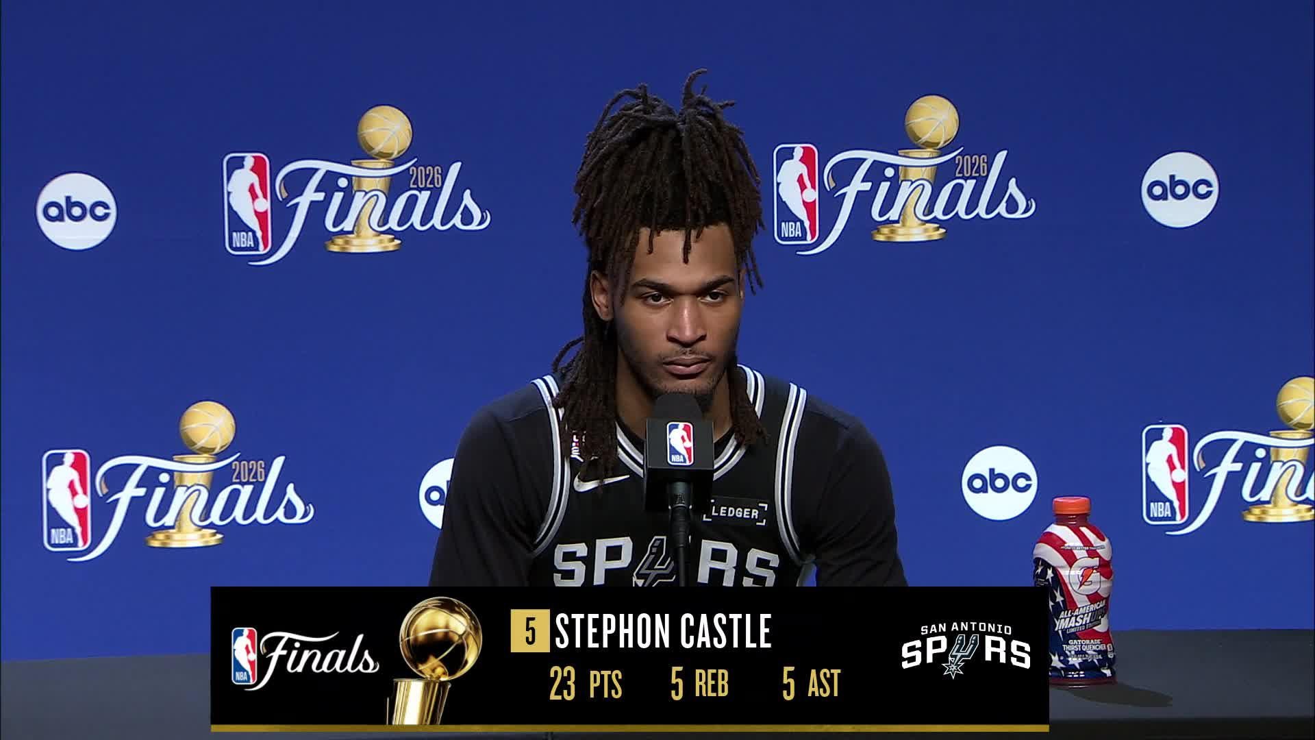 SAS 115, NYK 111: Stephon Castle Postgame Media Availability
