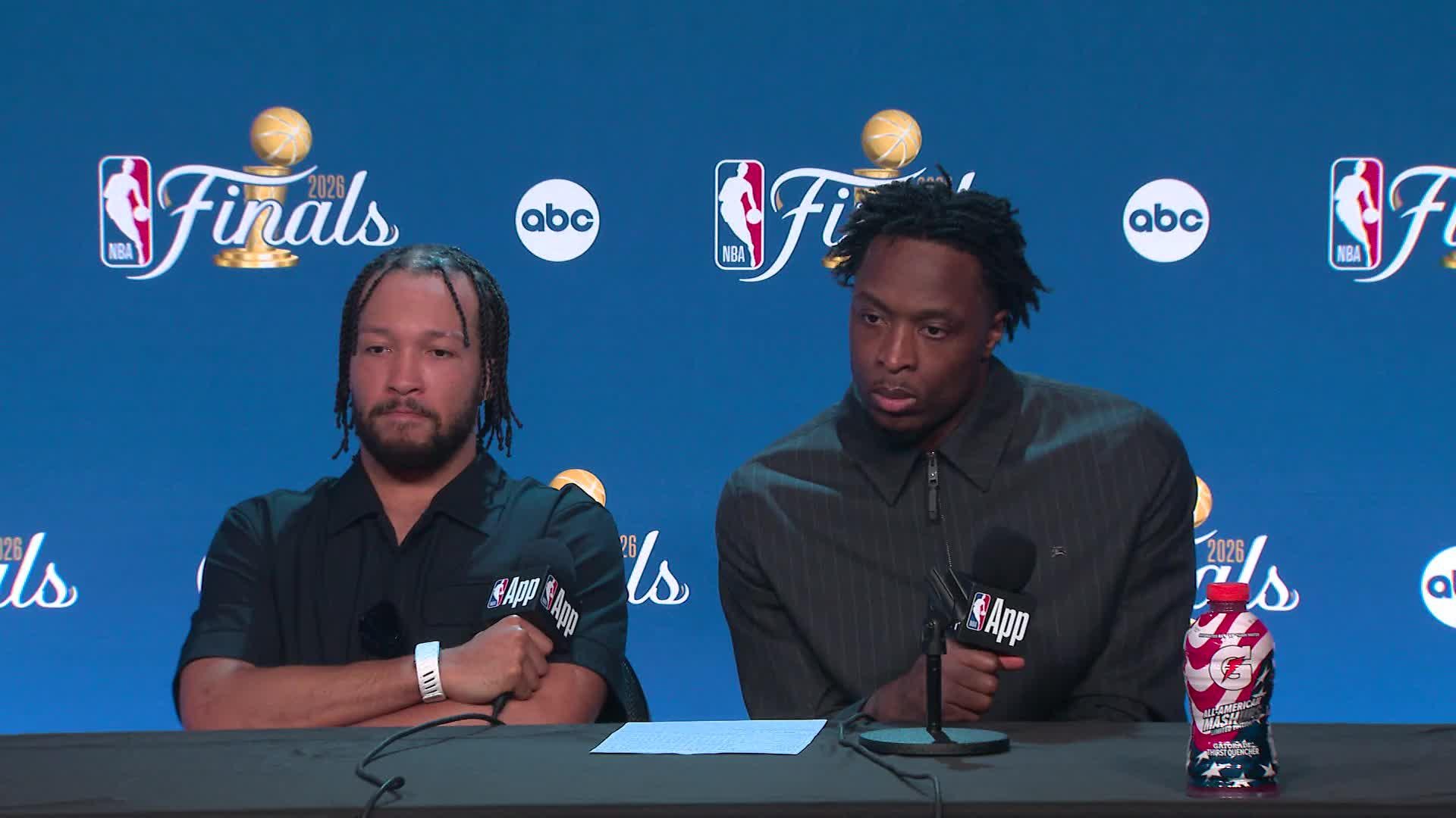 NYK 105, SAS 95: Jalen Brunson, OG Anunoby Postgame Media Availability