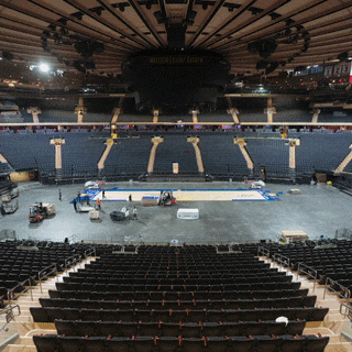 The court at Madison Square Garden being constructed.