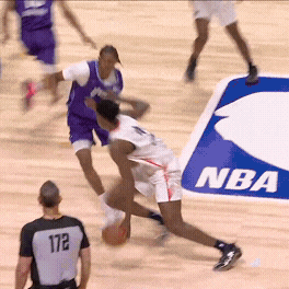 AJ Dybantsa swoops to the hoop for the two-handed poster jam.