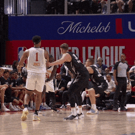 Mikel Brown Jr. attacks for the transition layup, then rocks the defender to sleep for a stepback 3-pointer.