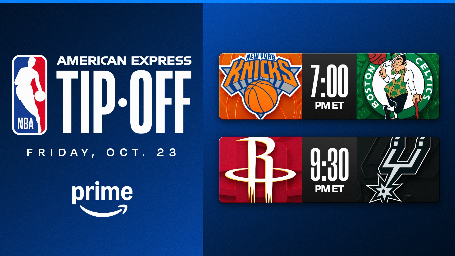 Knicks–Celtics dhe Rockets–Spurs hapin mbrëmjet Prime Friday në NBA