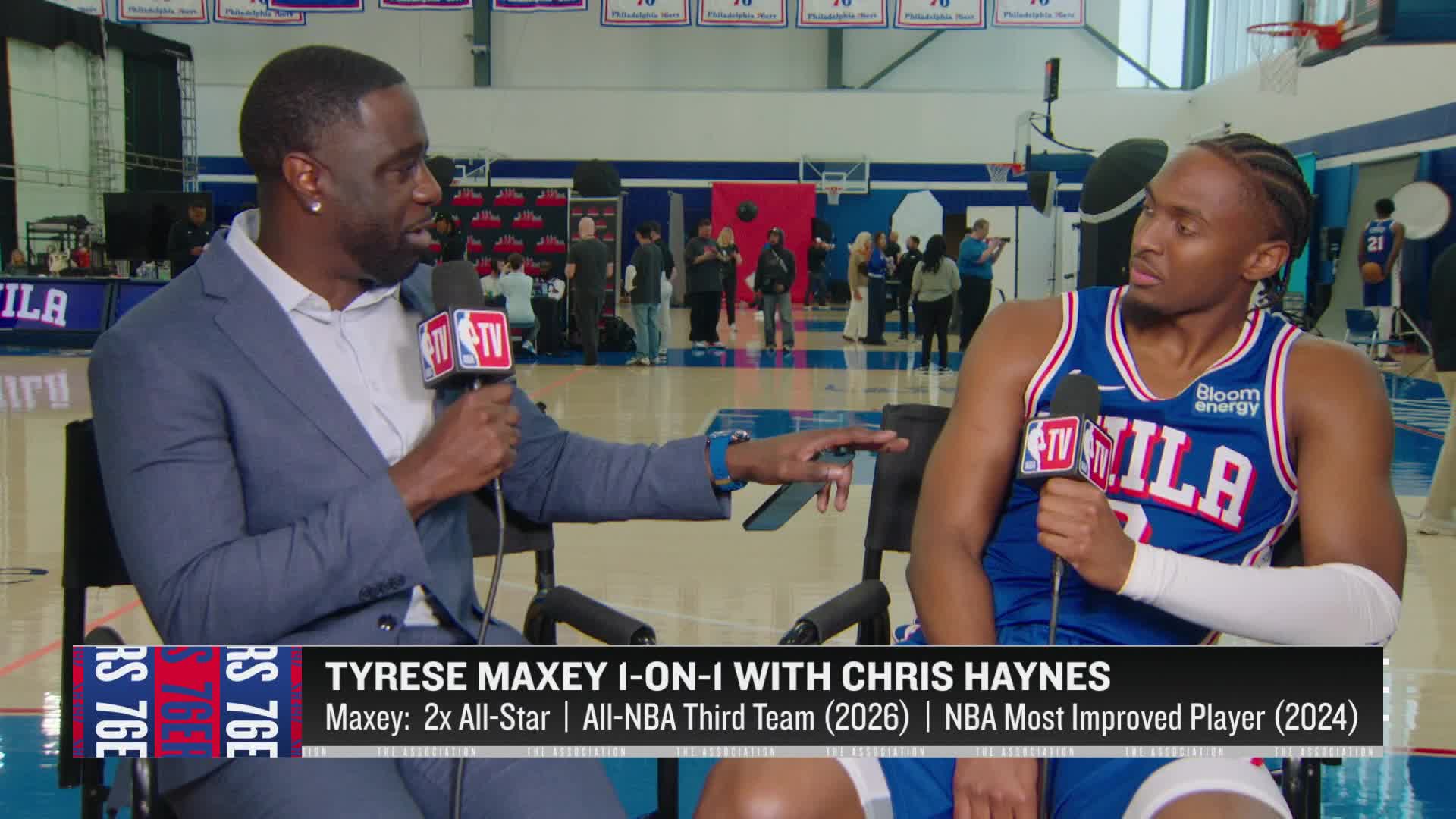 Tyrese Maxey speaks with Chris Haynes at Media Day