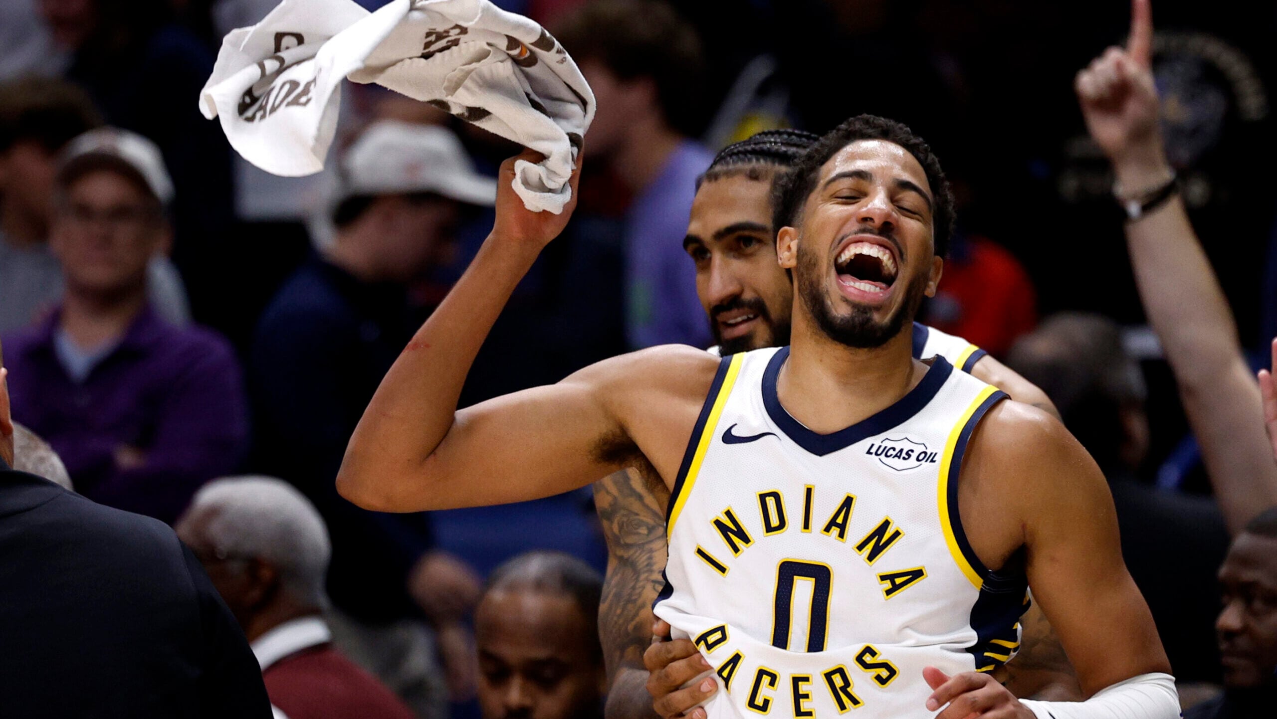 Tyrese Haliburton makes an emotional return from his injury and leads the Pacers to an opening-night win