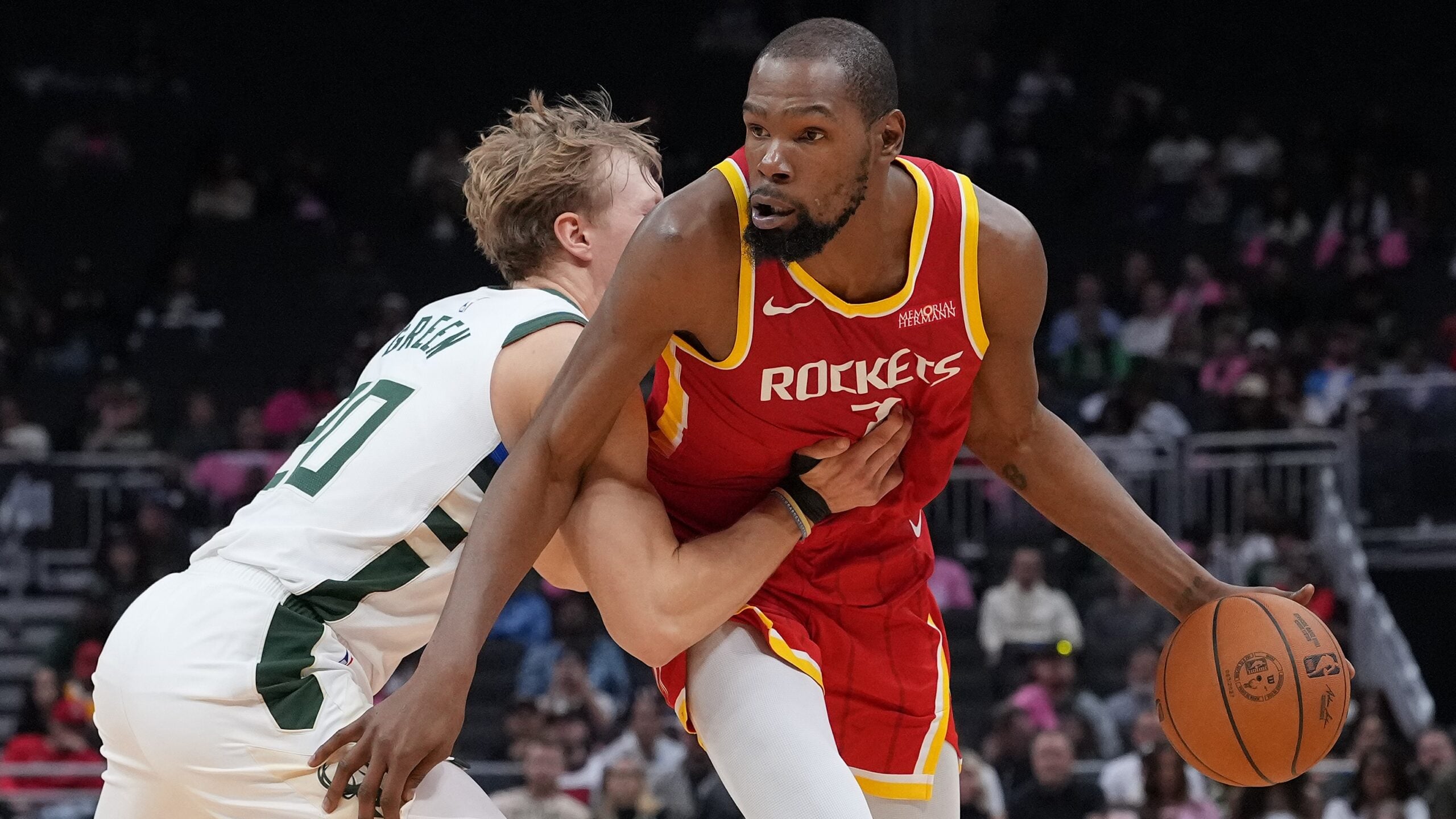Foto oficial do último jogo: Rockets contra Bucks