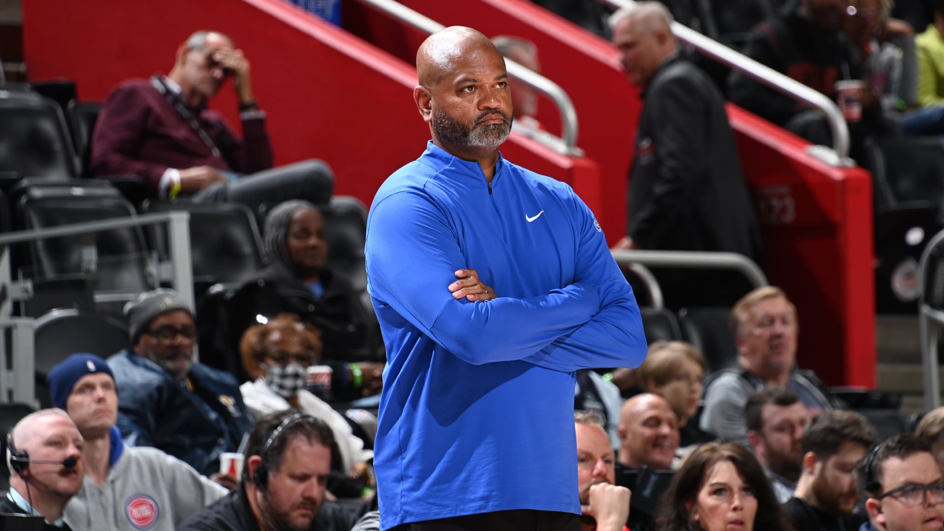 J.B. Bickerstaff mic'd up during Detroit’s practice on 9/30