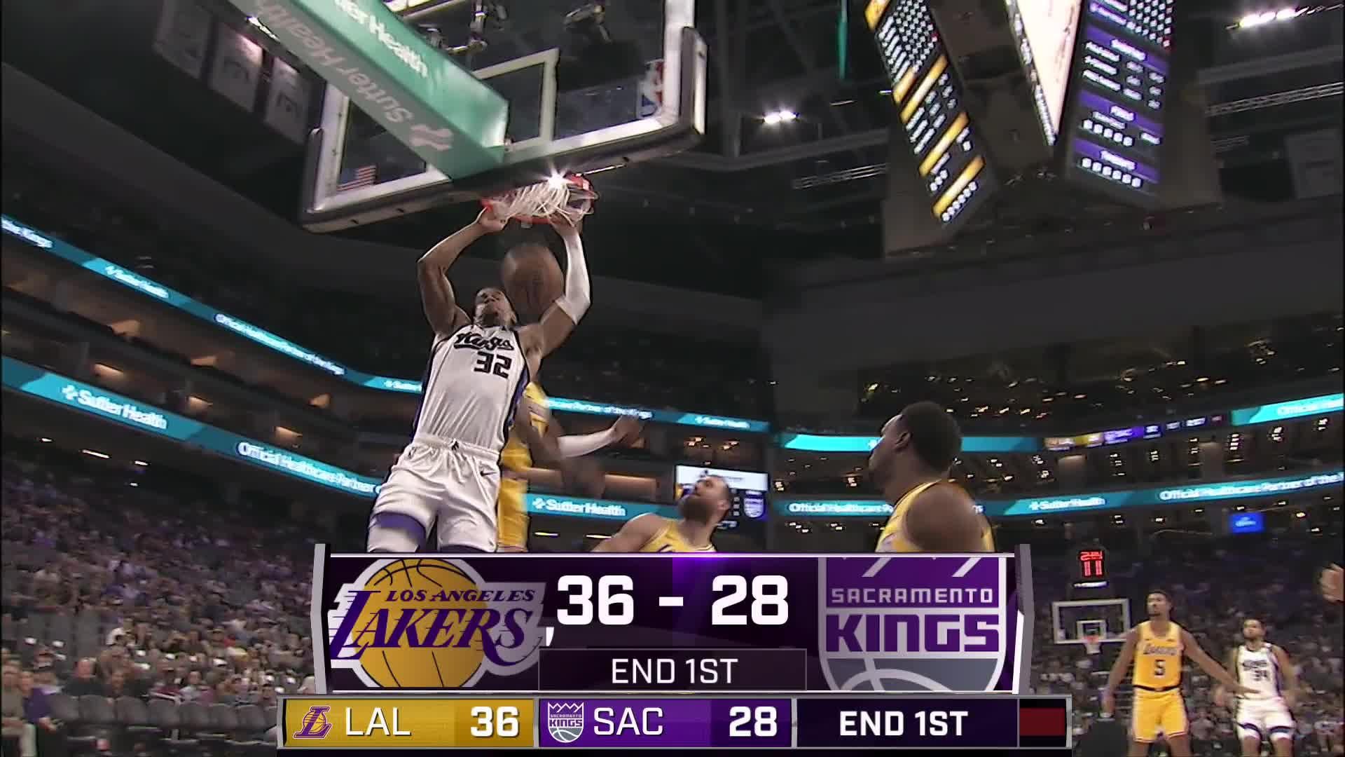 Sacramento Kings vs. Los Angeles Lakers - 1st Half Highlights