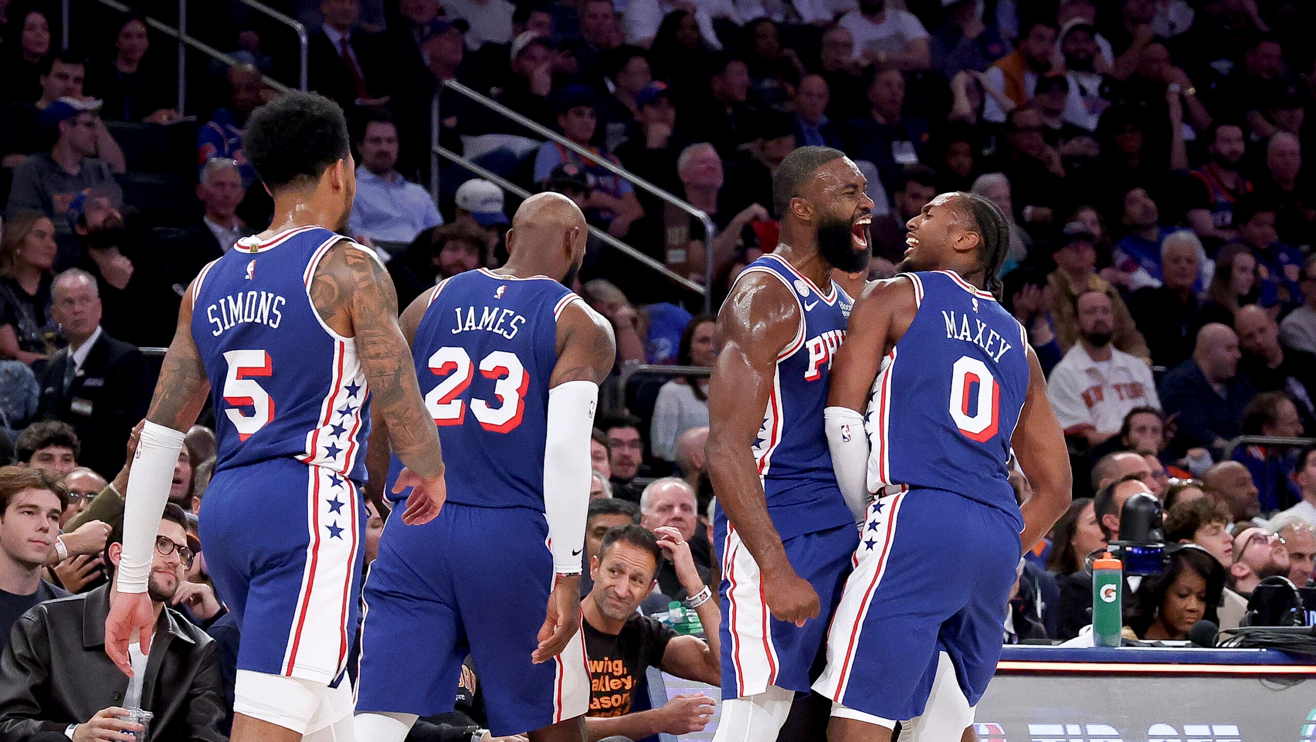 New-look 76ers deliver at MSG to win season opener