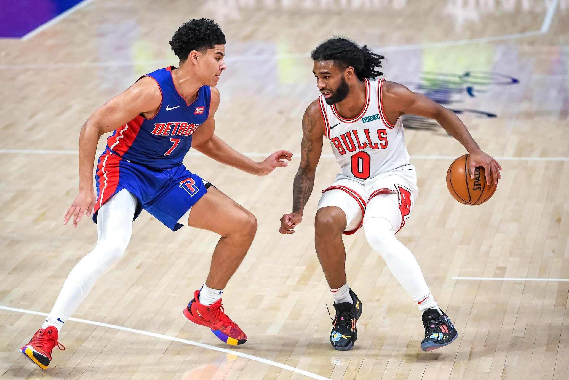 Coby White dribble against Detroit
