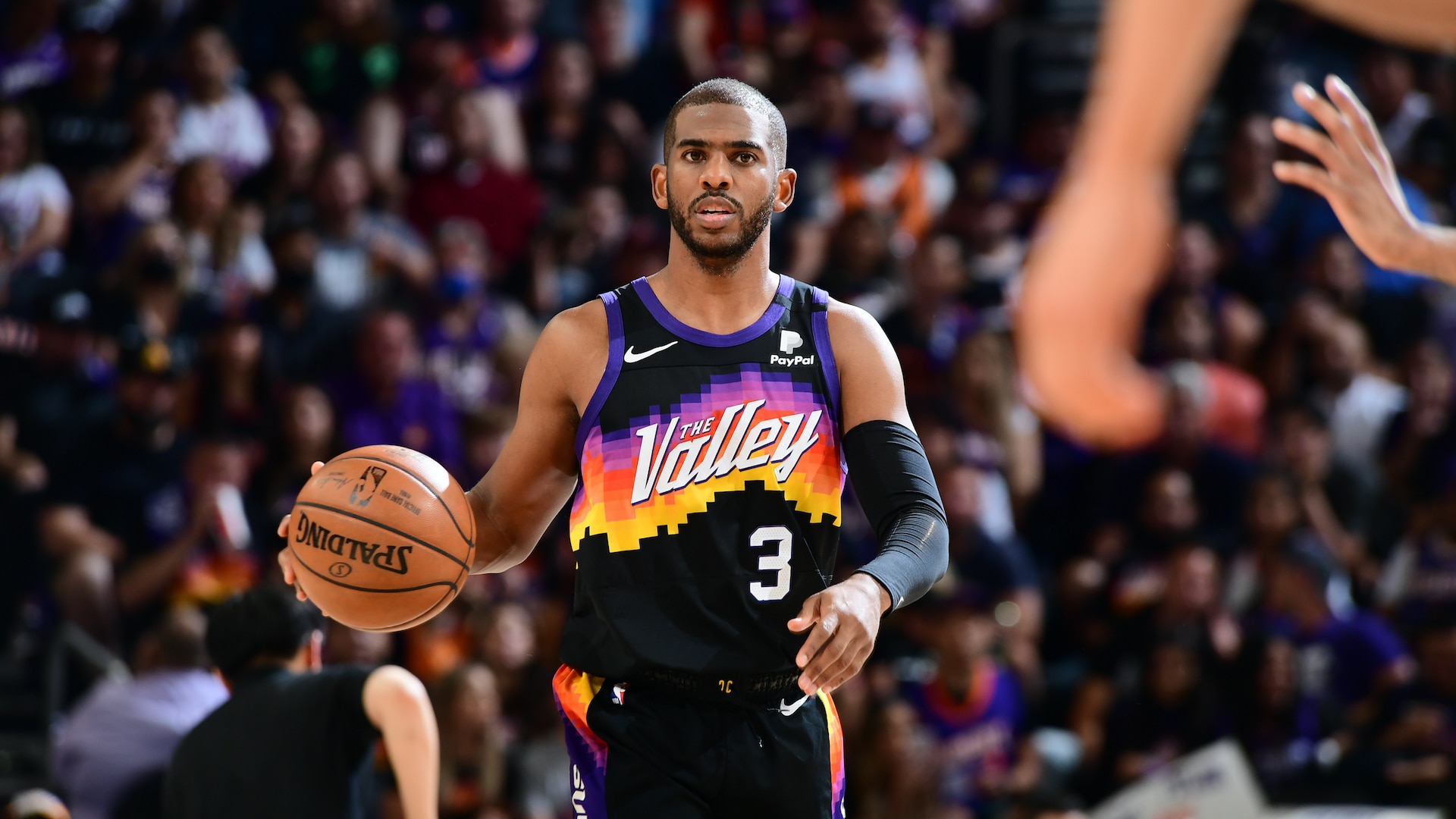 Chris Paul dribbles