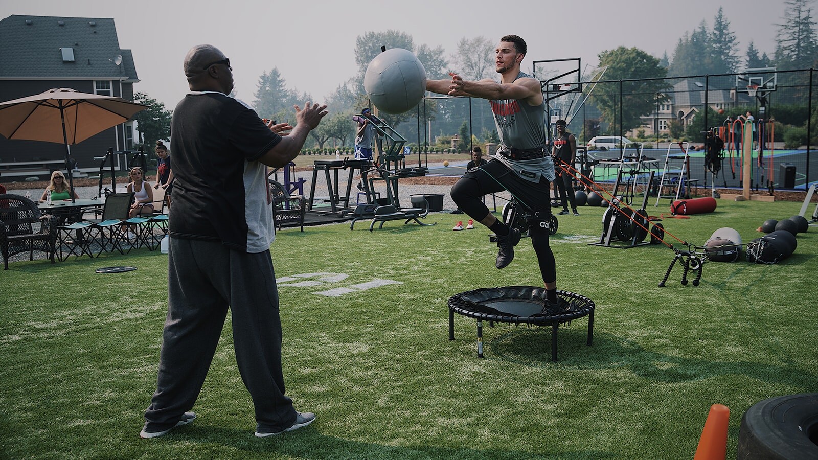 Zach LaVine working out over the summer