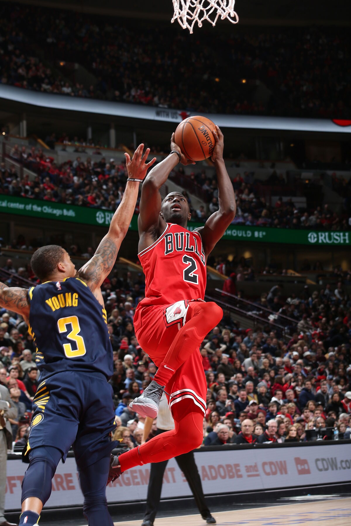 Jerian Grant #2 of the Chicago Bulls shoots the ball against the Indiana Pacers