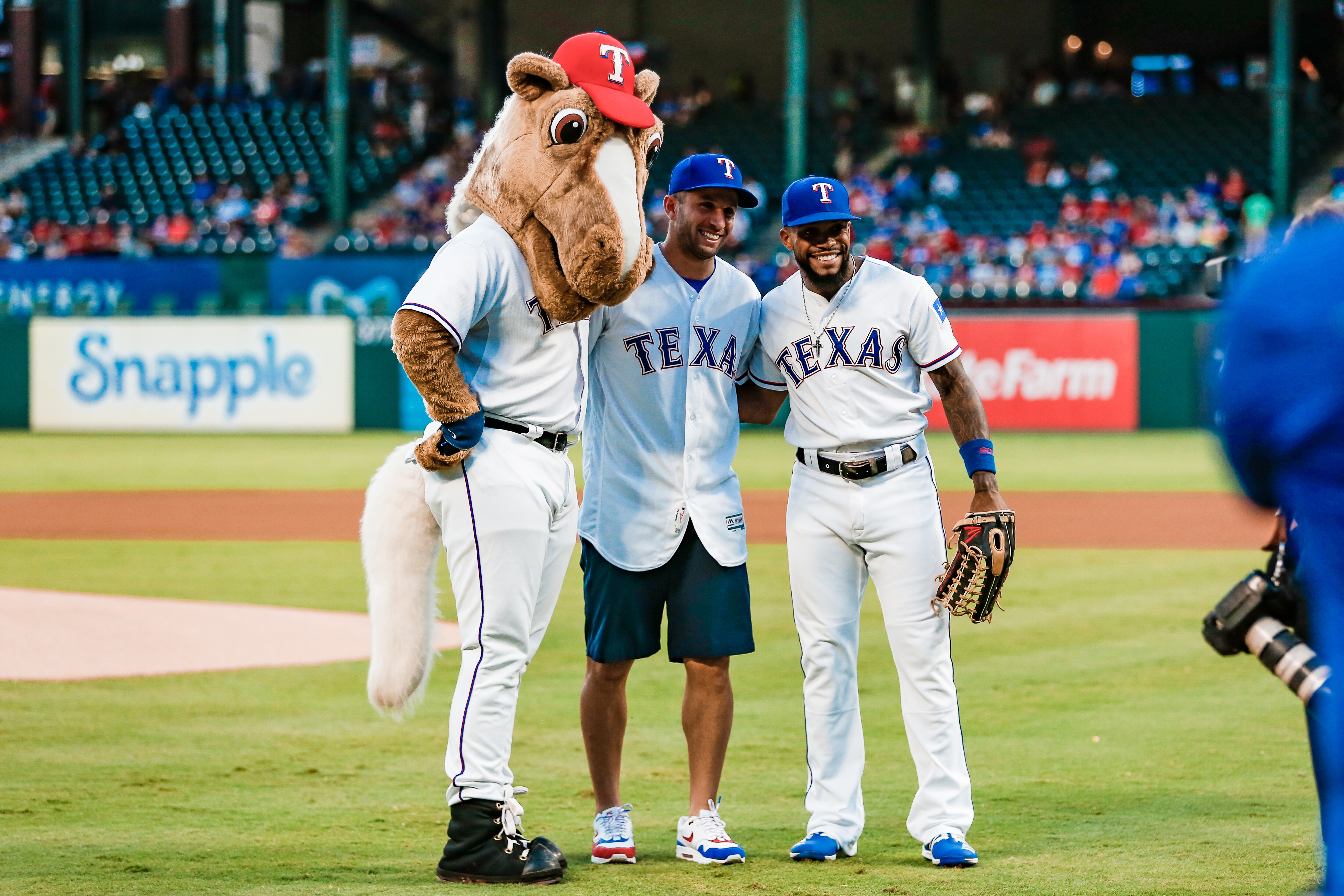 Throwing out the first pitch at the Rangers game was a dream come true ...