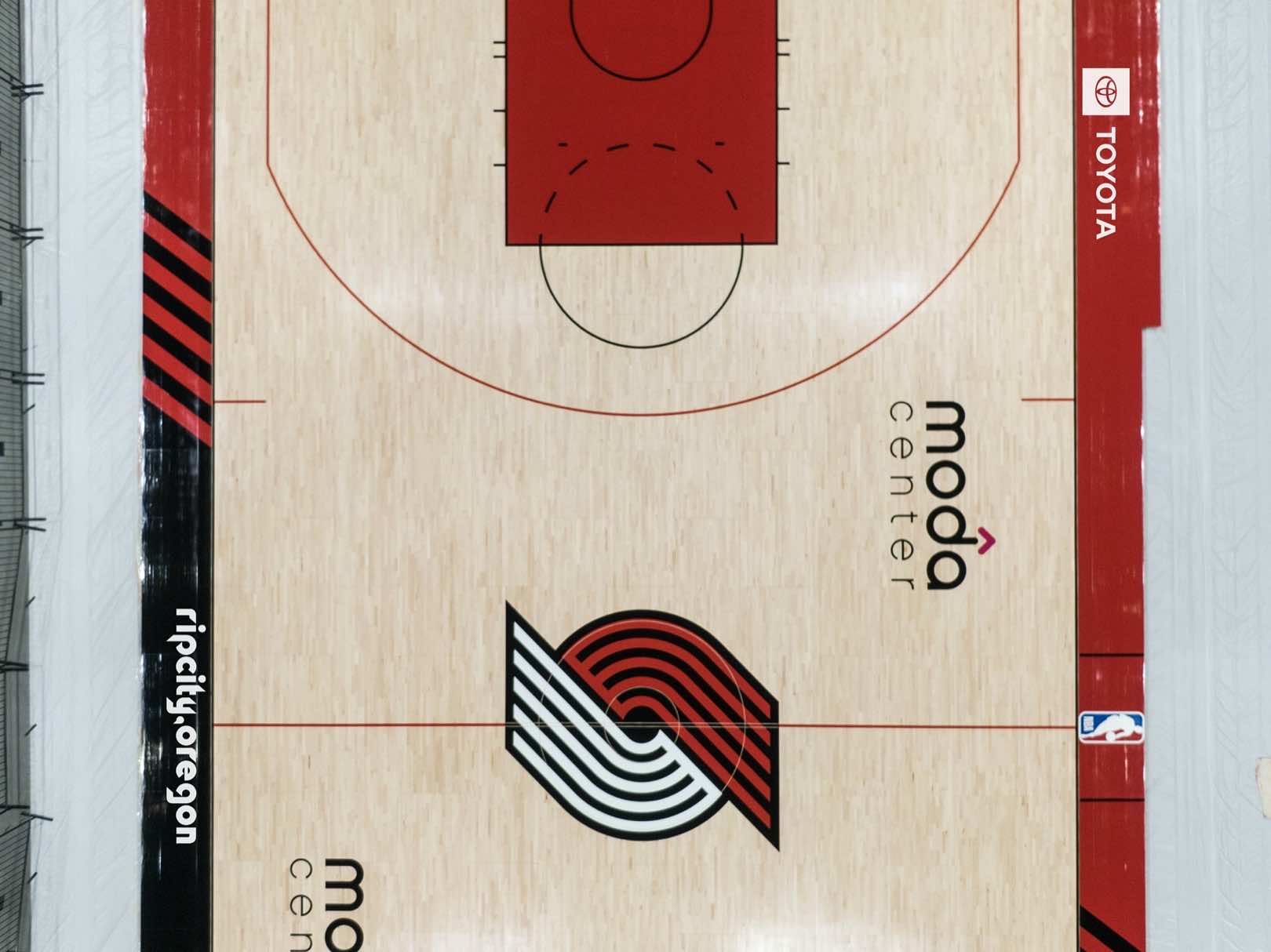 Slideshow-image: The Trail Blazers will play on this newly designed court during the 2020-21 season....