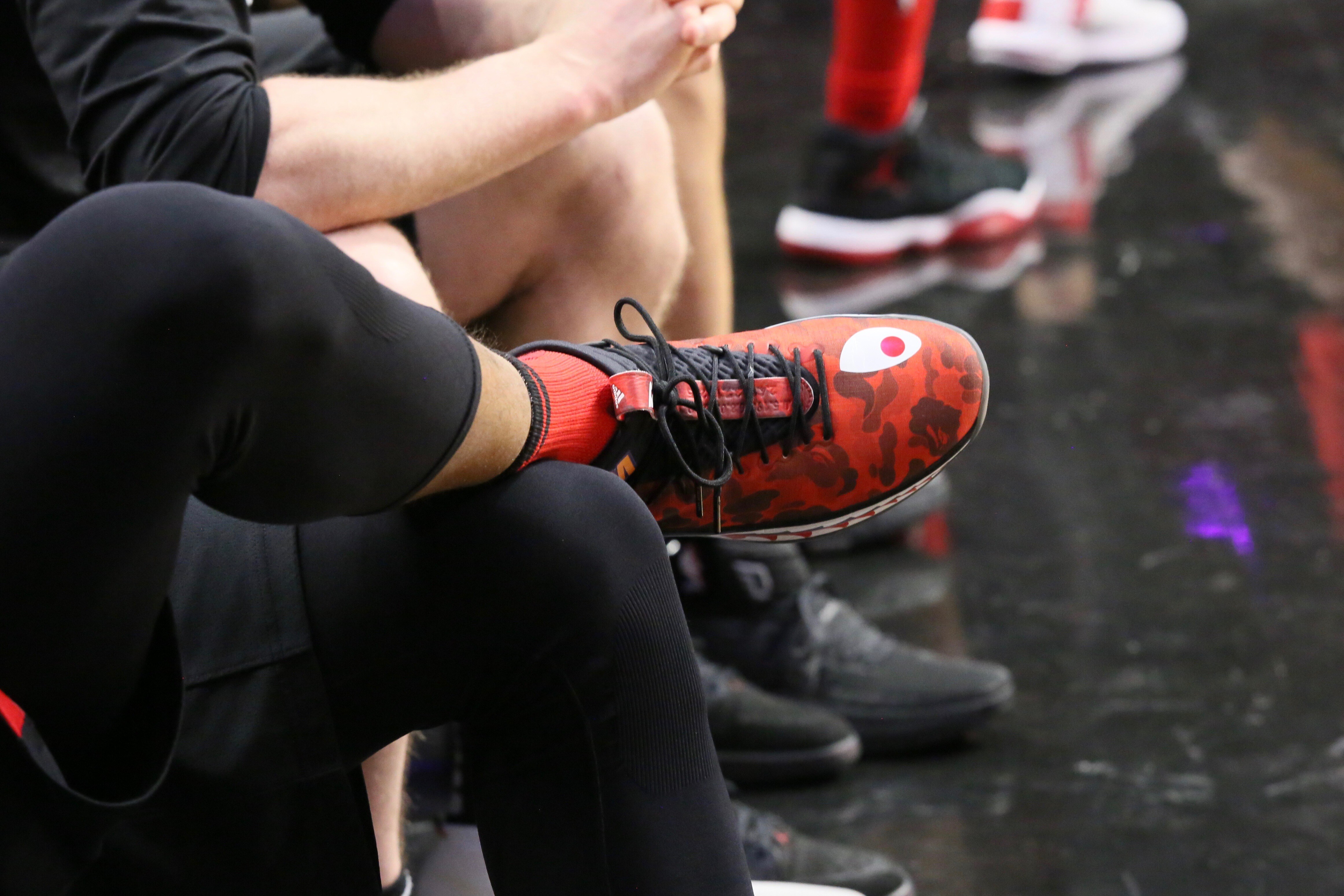 New Adams Black and Red Camouflage Shoes ?⛳️ Tiger Woods main image 2