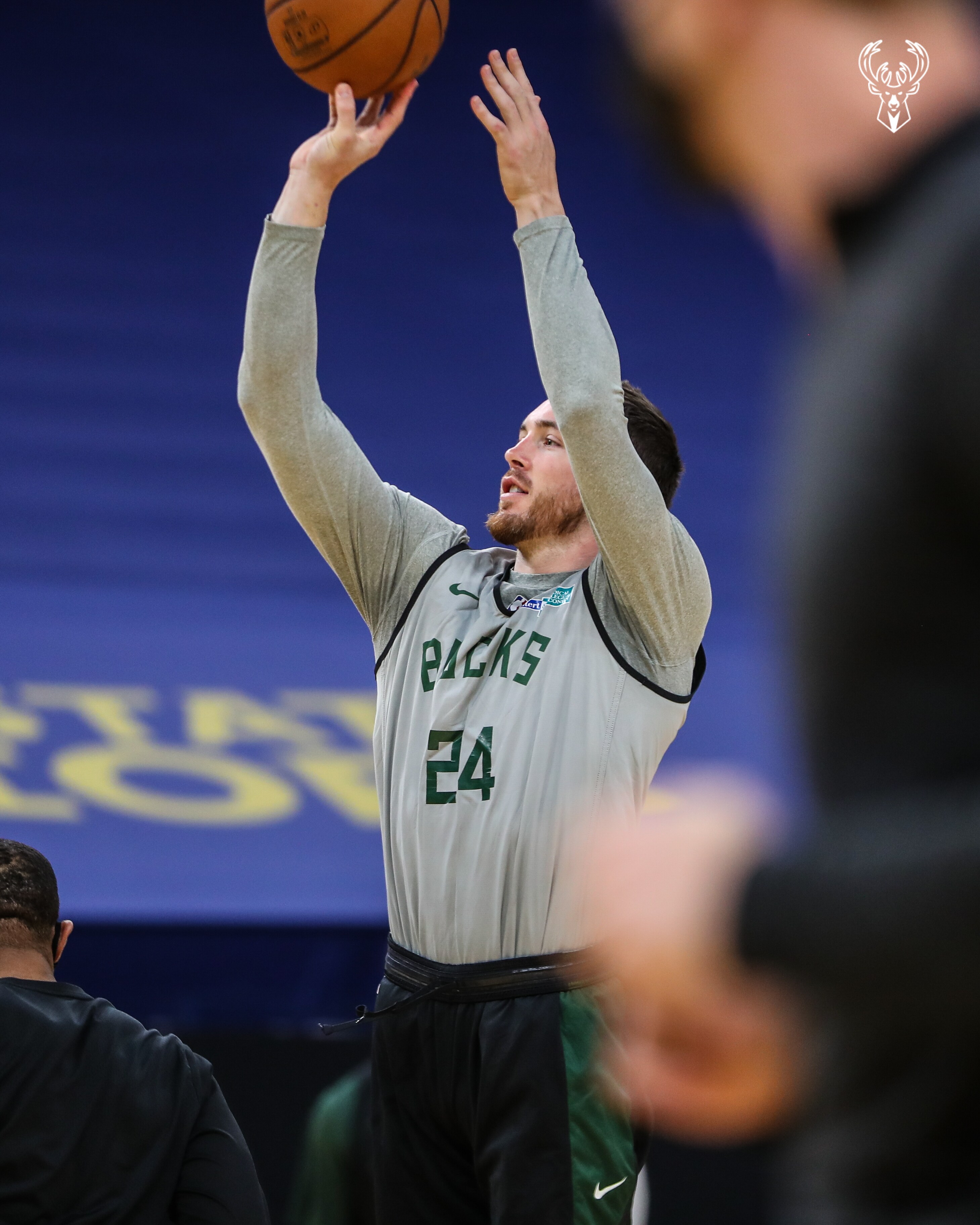 Slideshow-image: The Bucks take the floor at Chase Center to prepare for Tuesday night's showdown with the Warriors....