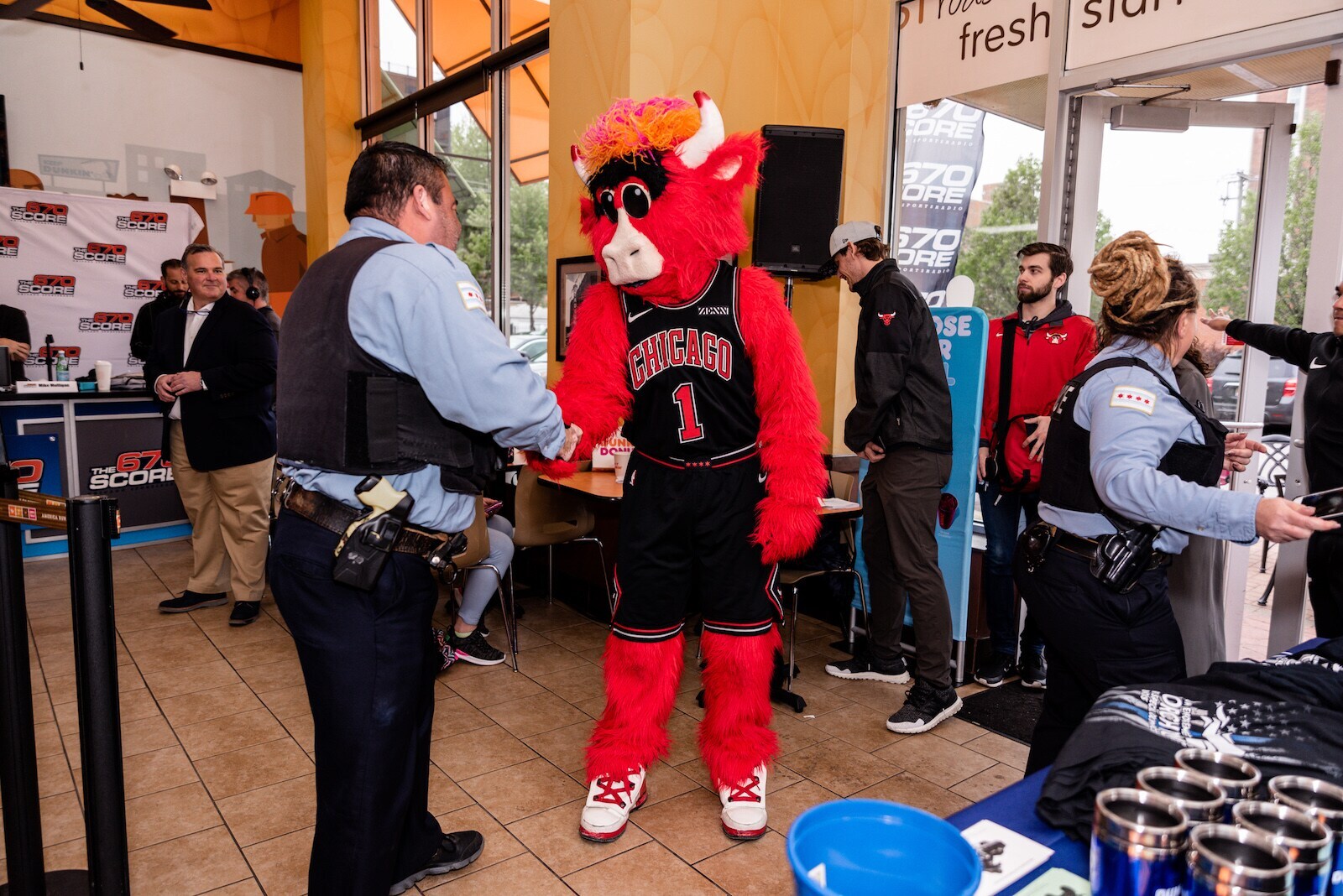 Chicago Bulls Support Dunkin’ Cop on a Rooftop Fundraiser Photo Gallery