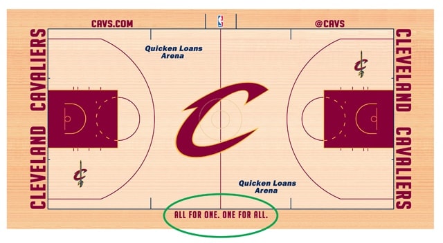 Cavs Place Names of Wine & Gold United Members On Court ...