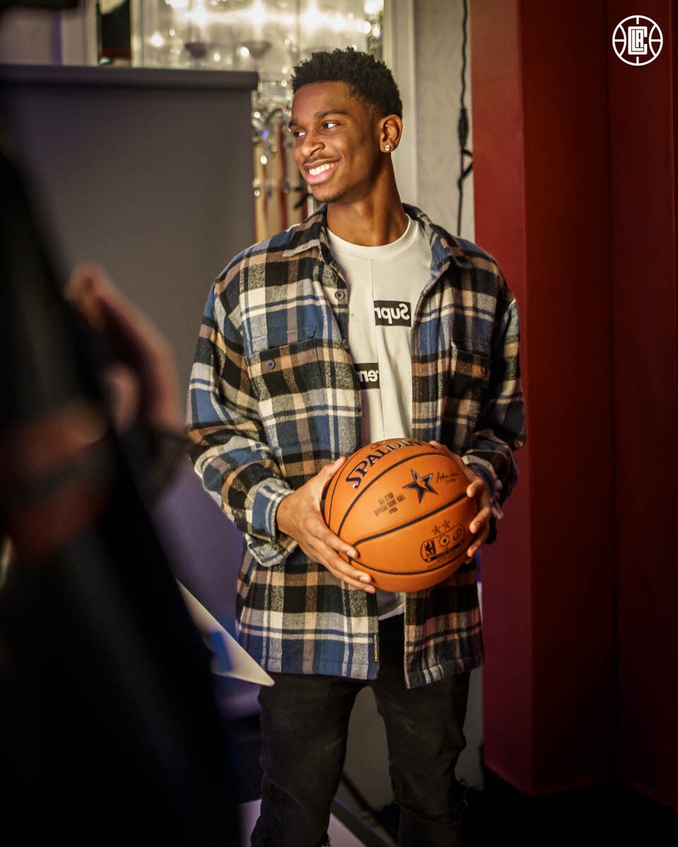 Slideshow-image: Rookie Shai Gilgeous-Alexander makes his rounds as he arrives at the 2019 NBA All-Star weekend in Charlotte, NC....