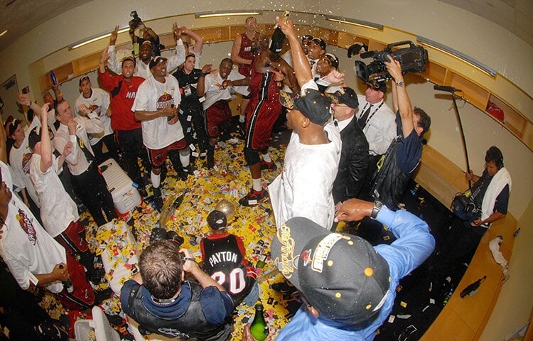 miami heat locker room celebration