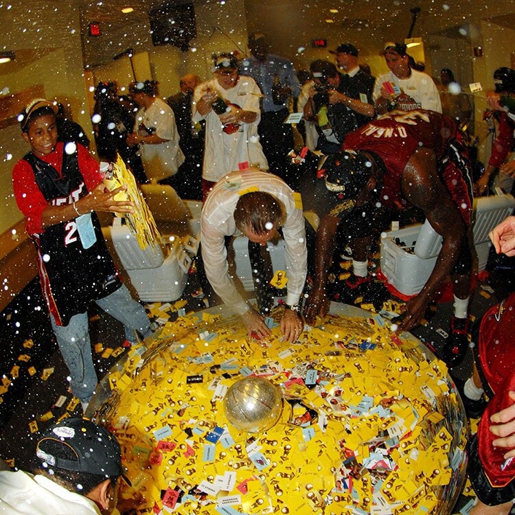 miami heat locker room celebration