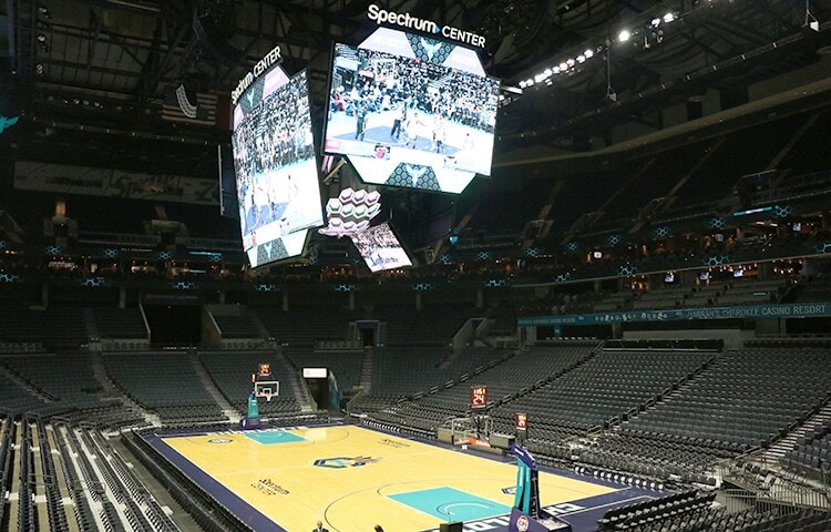 Charlotte Coliseum Scoreboard Falls