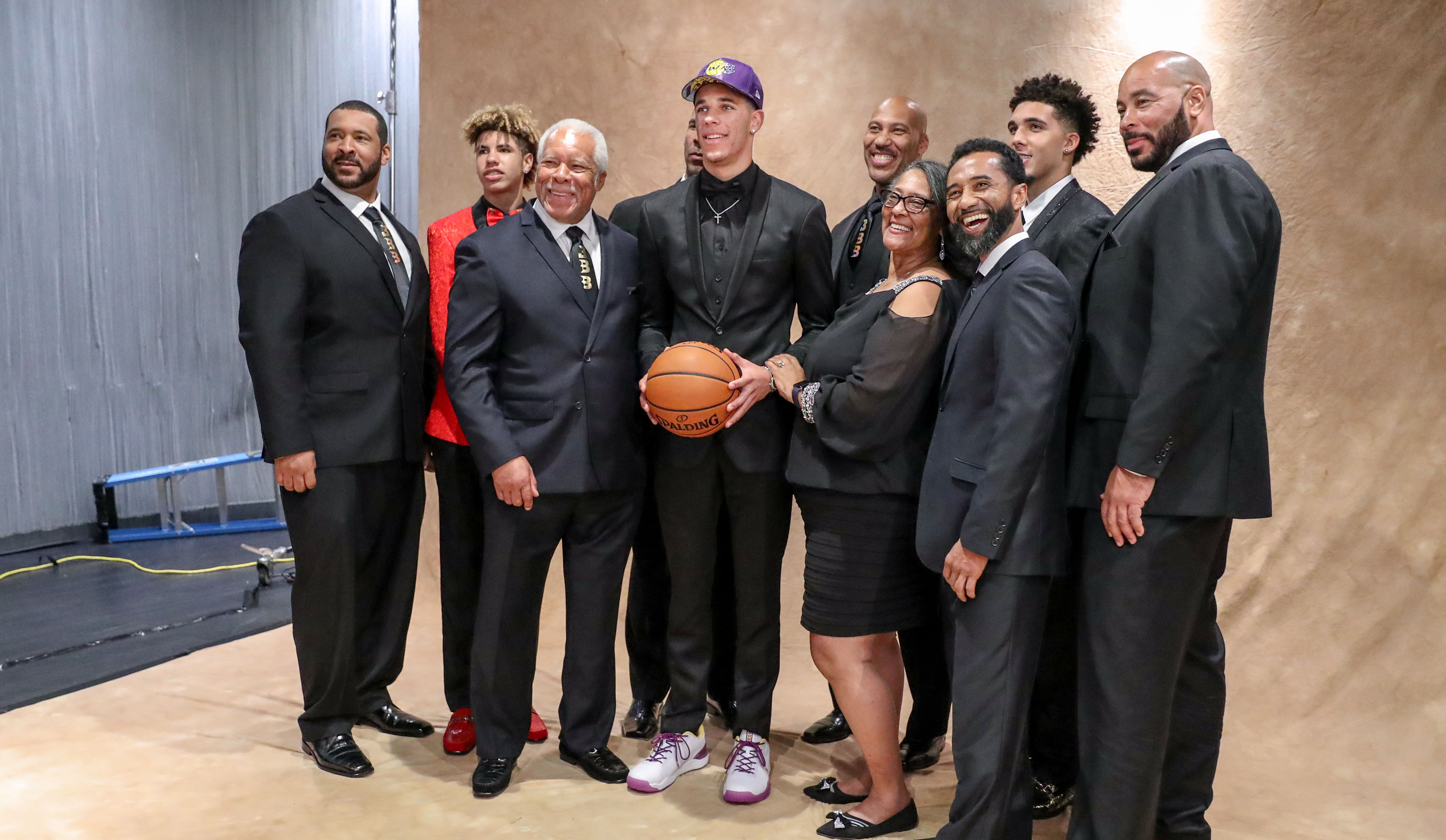 Lonzo and his family at the 2018 NBA Draft