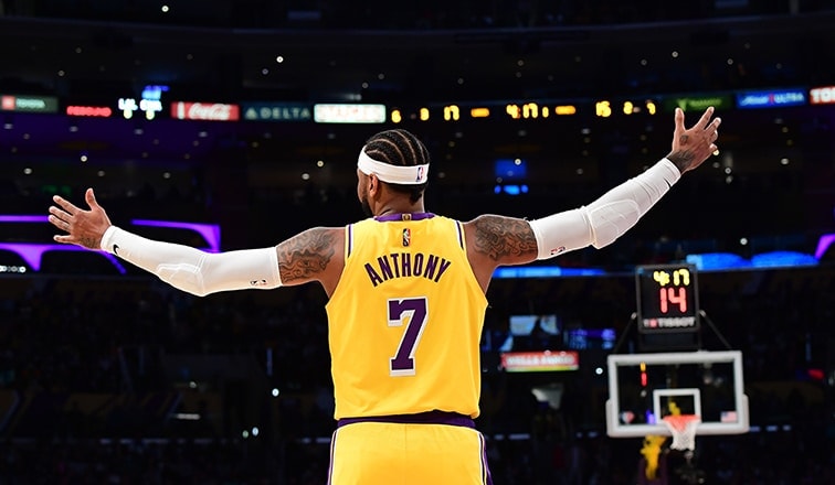 melo lebron lakers