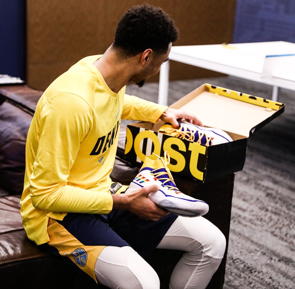 Jamal Murray Adidas Shoes for 80's Night | Denver Nuggets