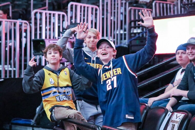 Slideshow-image: Fans cheer for the Nuggets against the Clippers at the Pepsi Center on Jan. 10, 2019....