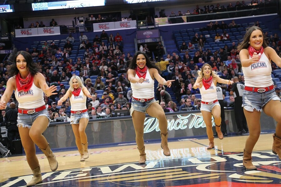 Lightbox-image: The Pelicans Dance Team performs during the Pelicans vs. Sacramento Kings game on Tuesday, January 30, 2018....