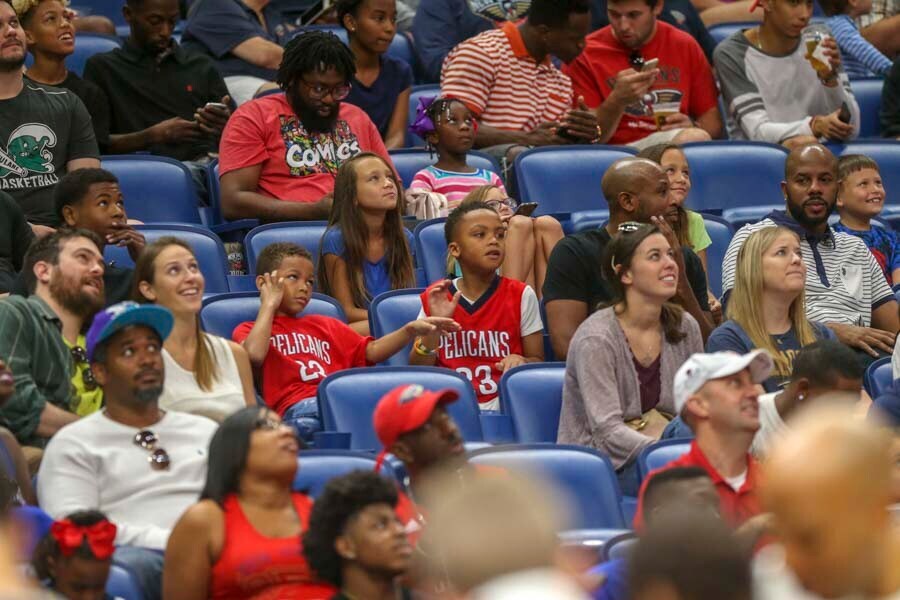 Fans and the 'Rookie Dance Off' at open practice 10-7-18
