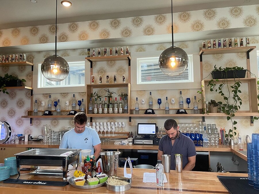 Lightbox-image: New Orleans Pelicans fans enjoyed specialty Grey Goose cocktails and local cuisine at Sidecar Oyster & Bar on July 29 at the team's 2021 NBA Dr...
