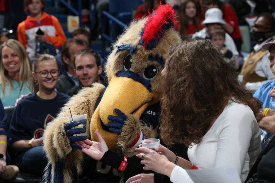 Lightbox-image: The Smoothie King Center was filled with smiling face as fans were entertained by the Hype Team , Drumline and more during the Pelicans exciting wi...