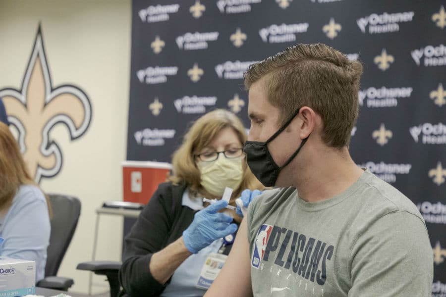 Pelicans, Saints host vaccination event for staff and family