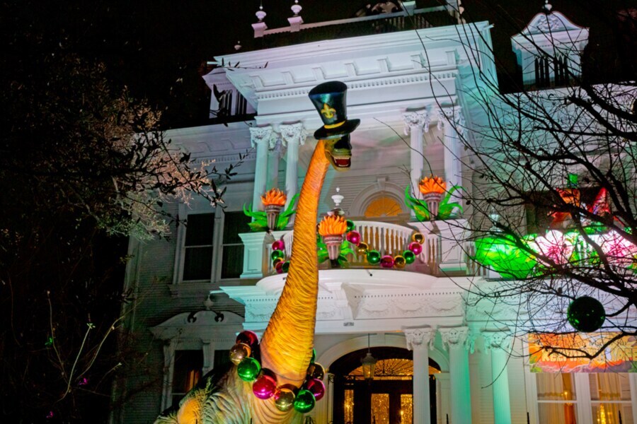 Photos Pelicans visit Mardi Gras House Floats Photo Gallery