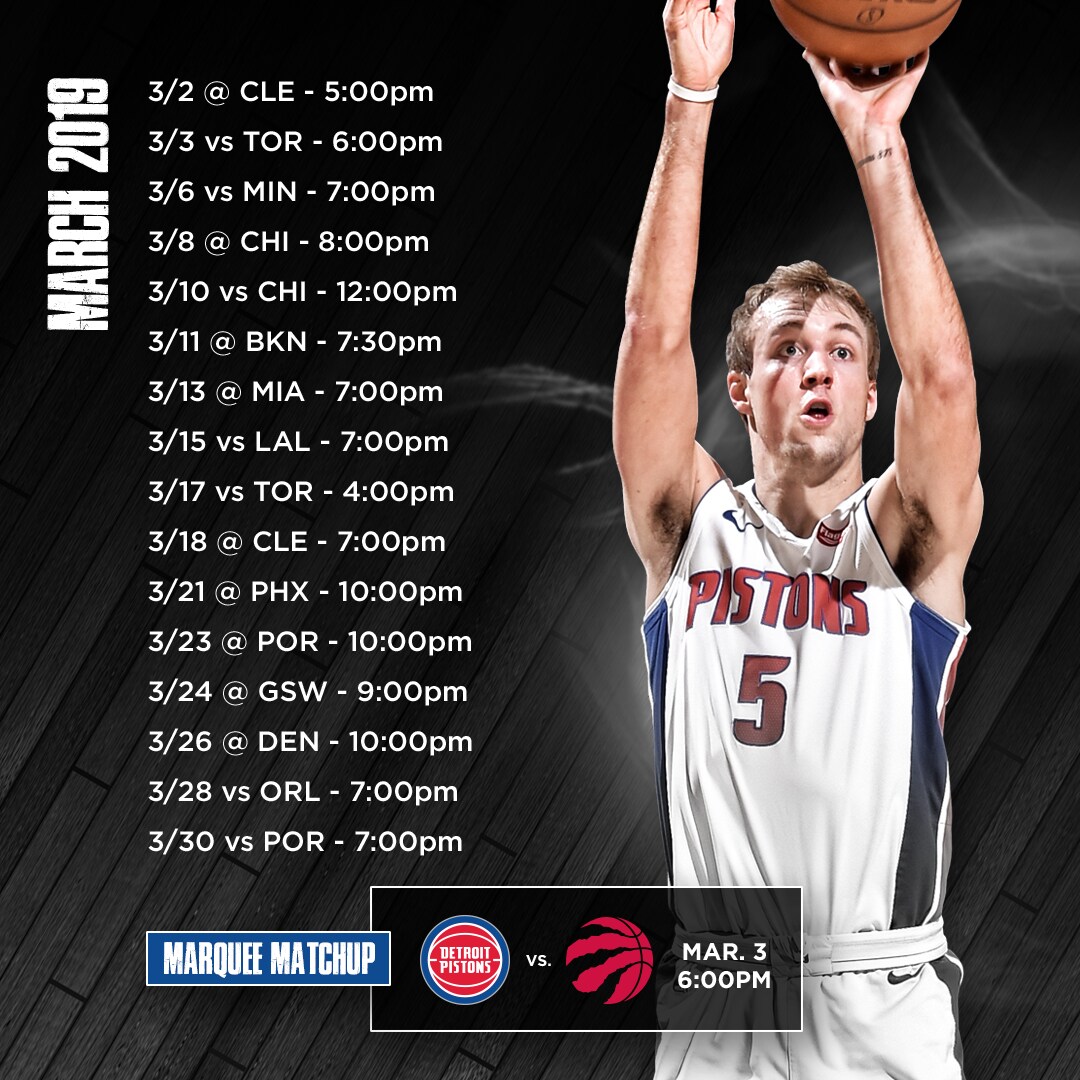 201819 Pistons Schedule in Photos Photo Gallery