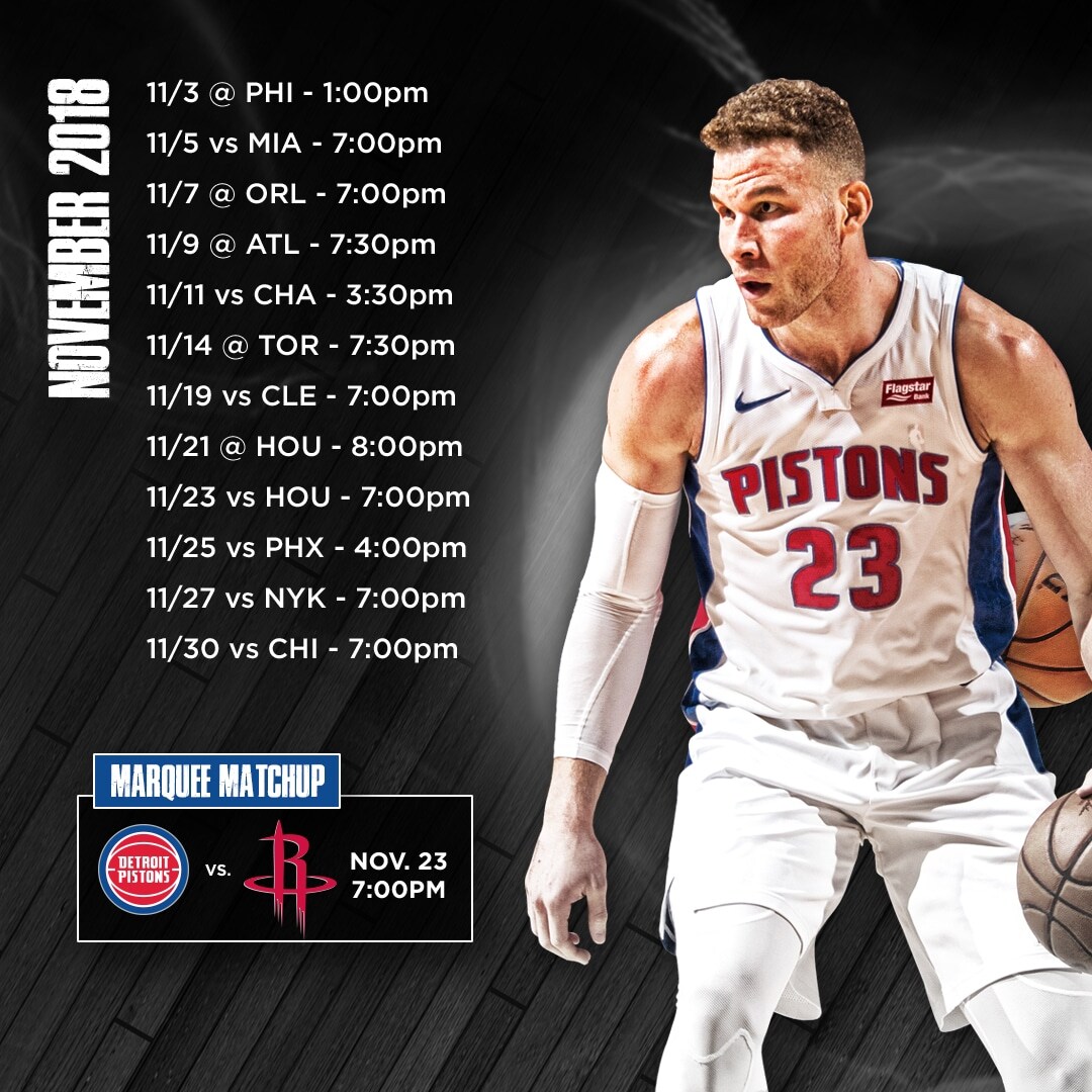 201819 Pistons Schedule in Photos Photo Gallery