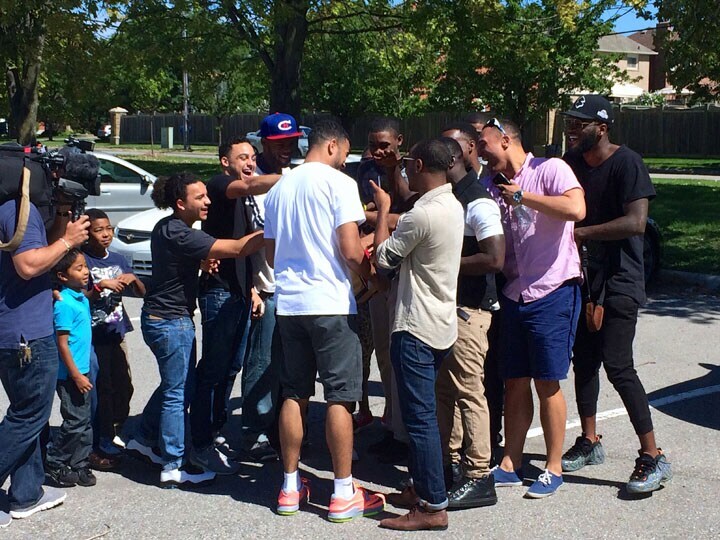 Larry visits Cory's High School and the Set Photo Gallery