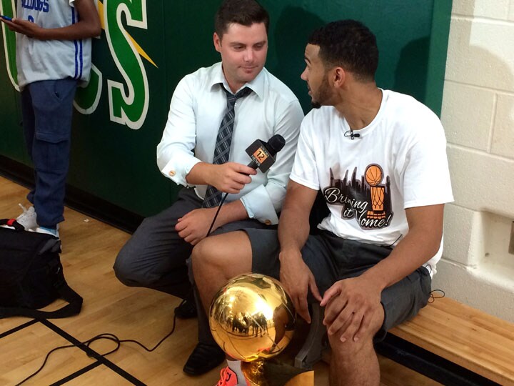 Larry visits Cory's High School and the Set Photo Gallery